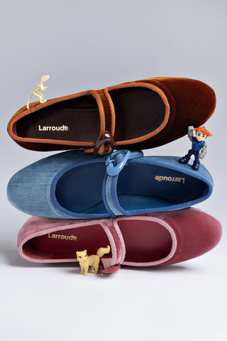 Verona Ballet Flat In Cuoio Velvet