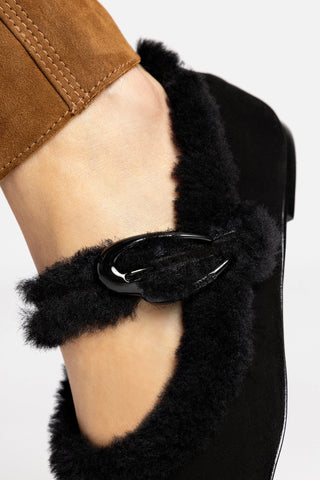 Sapatilha Verona Camurça e Lã Preto