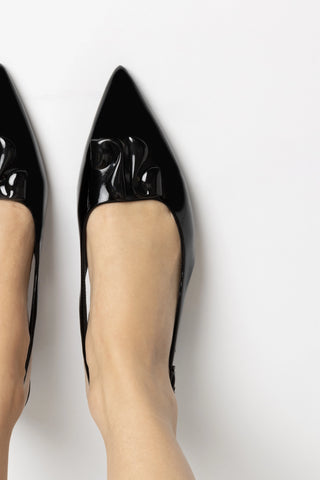 Slingback Kaitlan LL Low Couro Verniz Preto