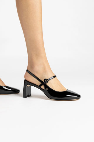 Georgina Pump In Black Patent Leather Pump Larroudé