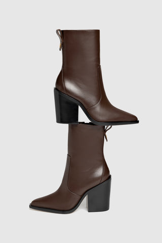 Bota Ricky Mini Couro Marrom