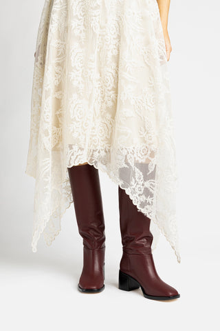 Bota Ricky Couro Bordô Womens - Shoes - Boots Larroudé