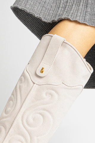 Bota Paloma Camurça Cinza Womens - Shoes - Boots Larroudé