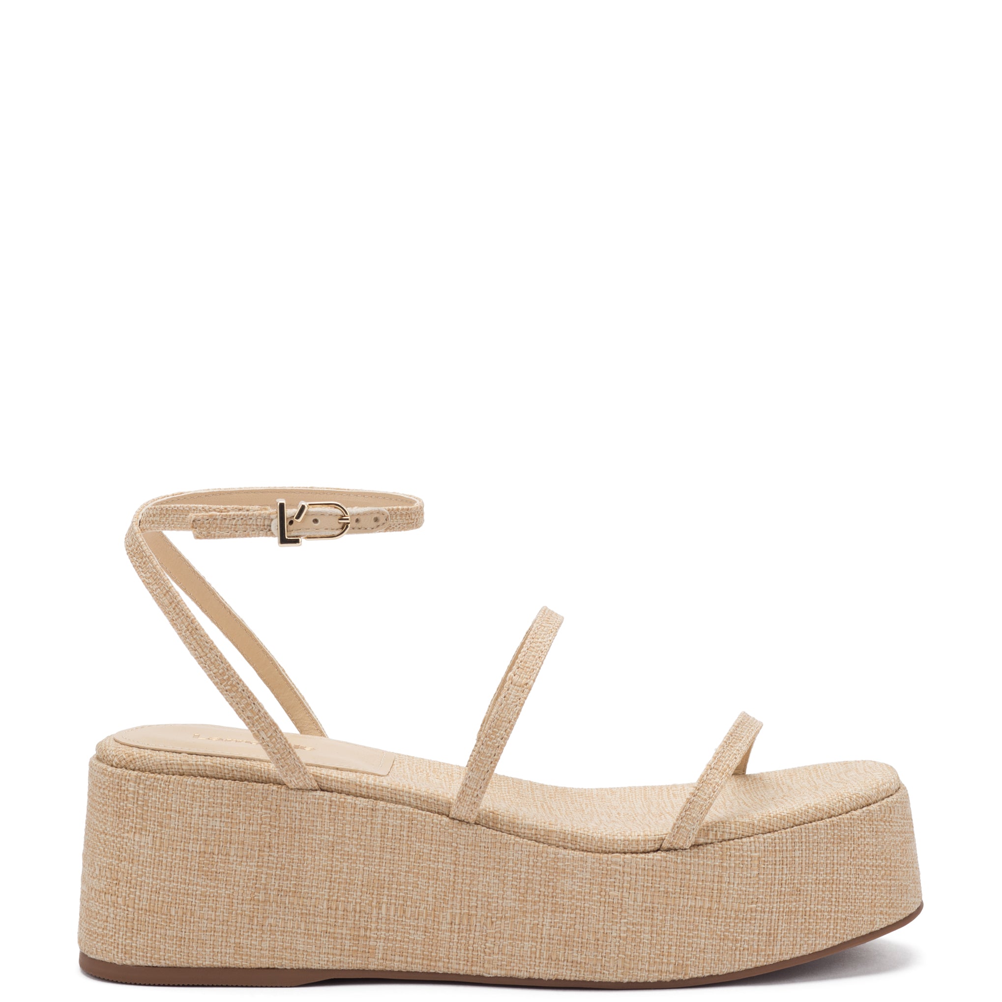 Gio Flatform Sandal In Beige Raffia