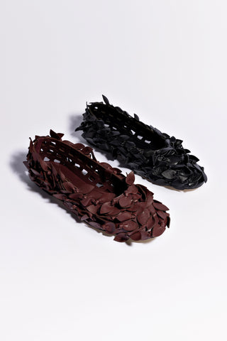 Larroudé x Jonathan Cohen Ballet Flat In Burgundy Leather