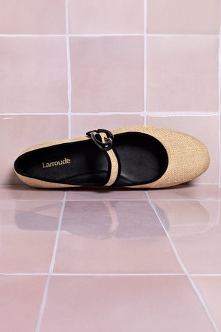 Blair Flatform In Beige Raffia