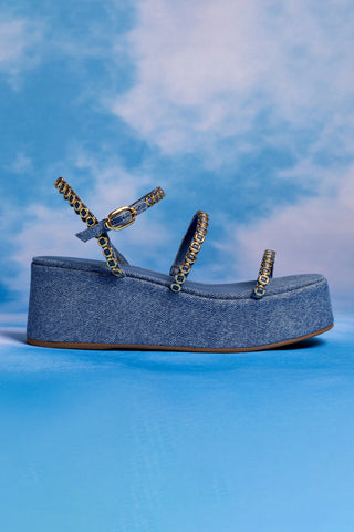 Flatform Gio Milanina Jeans Azul
