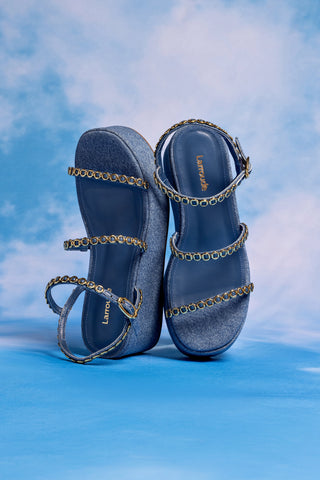 Flatform Gio Milanina Jeans Azul