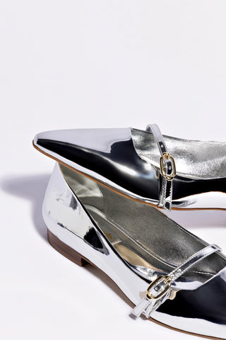 Irene Flat In Silver Specchio