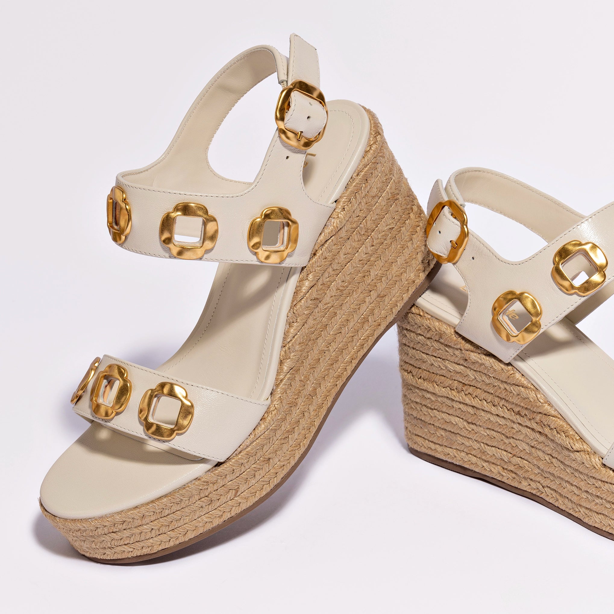 Milan Espadrille In Ivory Leather