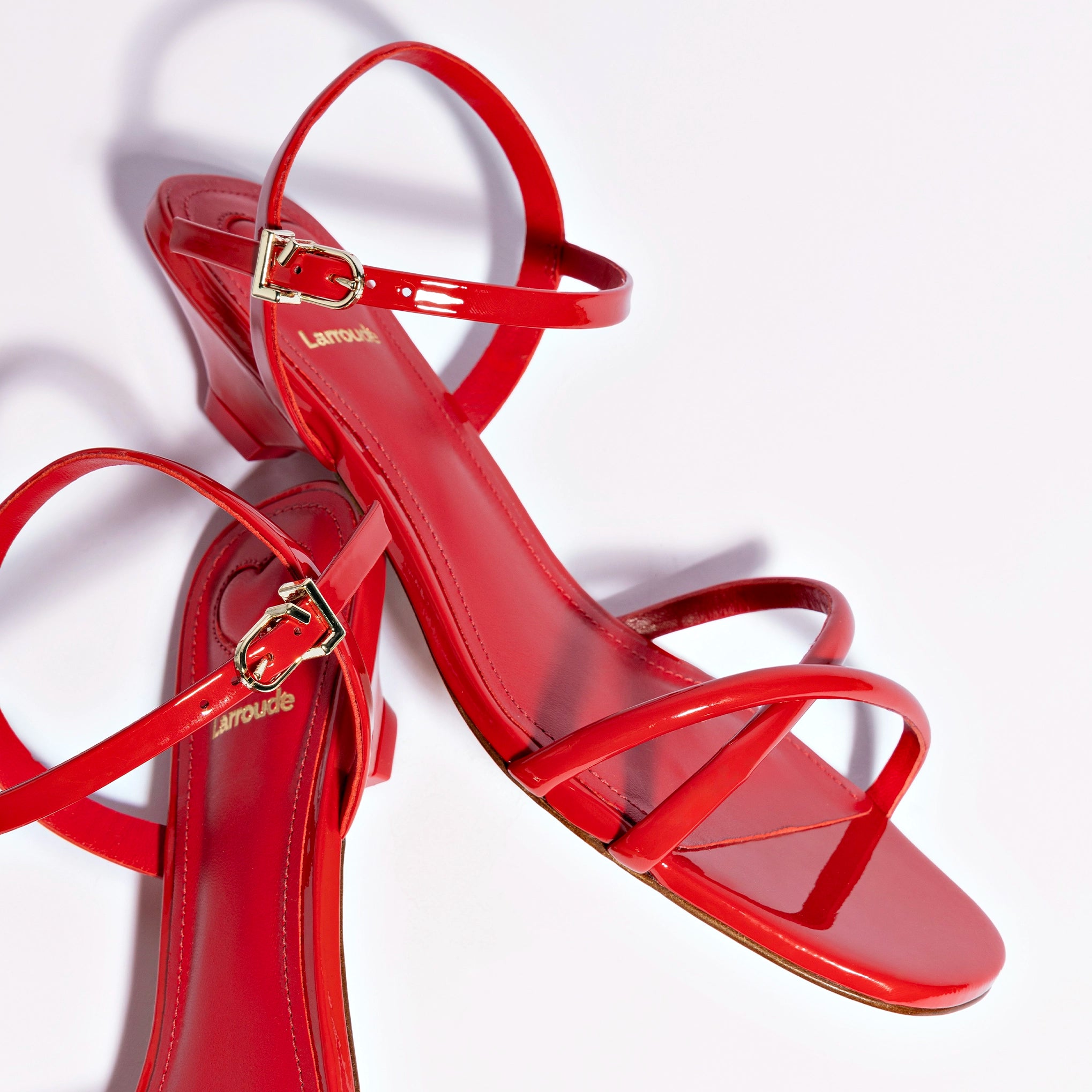 Charlotte Sandal In Scarlet Patent Leather