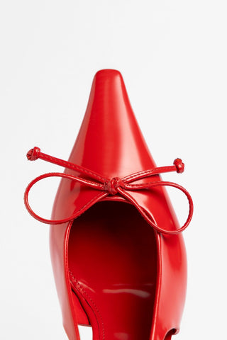 Slingback Bardot Couro Vermelho Pump Larroudé