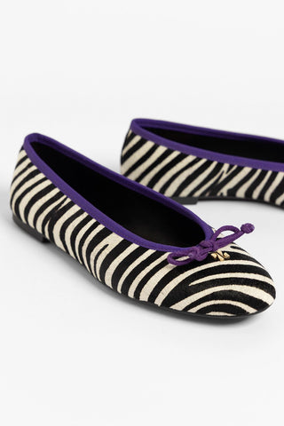 Sapatilha Pavlova Couro Zebra Ballet Larroudé