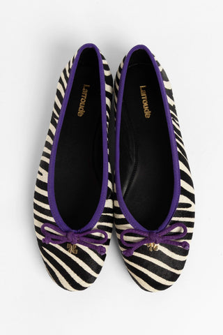 Sapatilha Pavlova Couro Zebra Ballet Larroudé