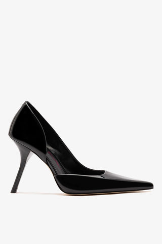 Larroudé by Bruno Frisoni: Scarpin Lily Couro Verniz Preto Pump Larroudé x Bruno Frisoni