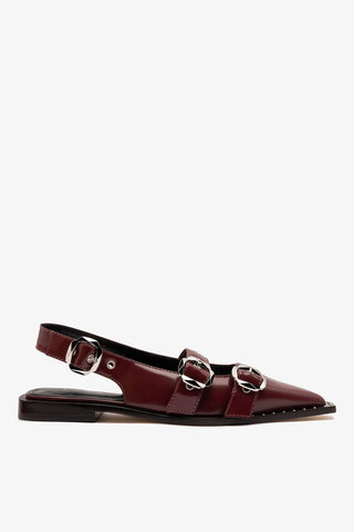 Flat Patti Couro Bordô Flat Larroudé