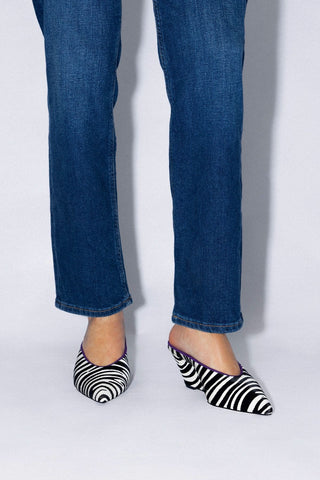 Mule Loulou Couro Zebra Mule Larroudé