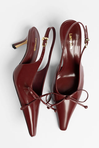 Slingback Bardot Couro Bordô Pump Larroudé