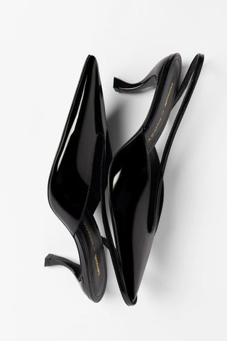 Larroudé by Nicolò B.: Slingback Lucia Couro Verniz Preto Larroudé x Nicolò Beretta