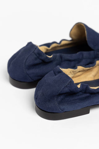 Mocassim Penny Light Camurça Azul Loafer Larroudé