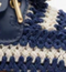 Mocassim Boat Shoe Cyprus Crochê e Couro Azul