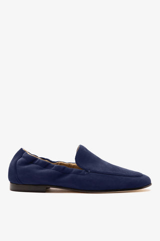 Mocassim Penny Light Camurça Azul Loafer Larroudé