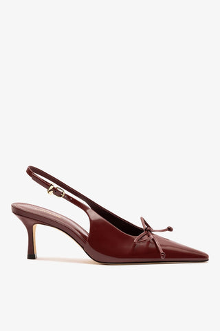 Slingback Bardot Couro Bordô Pump Larroudé