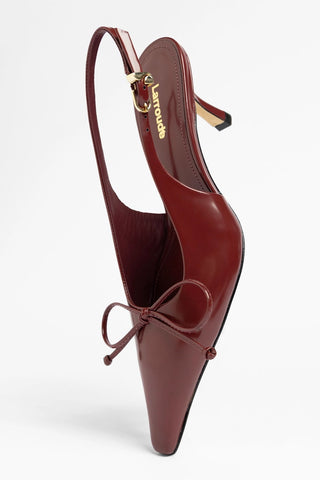 Slingback Bardot Couro Bordô Pump Larroudé