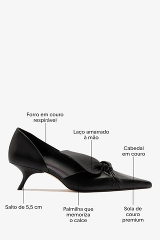 Larroudé by Bruno Frisoni: Scarpin Gigi Couro Preto Pump Larroudé x Bruno Frisoni