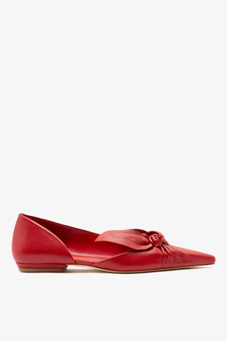 Larroudé by Bruno Frisoni: Sapatilha Gigi Couro Vermelho Escarlate Flat Larroudé x Bruno Frisoni