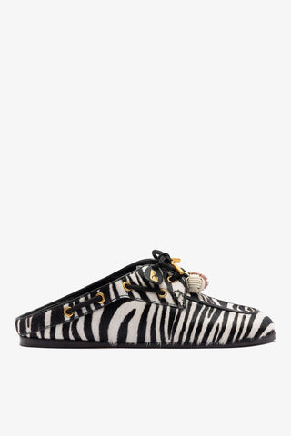 Mule Cyprus Couro Zebra Mule Larroudé