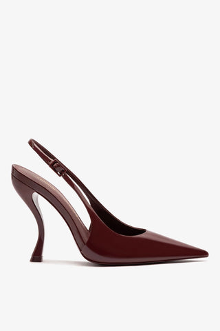 Larroudé by Nicolò B.: Slingback Grace Couro Verniz Bordô Larroudé x Nicolò Beretta