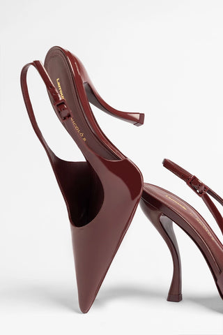 Larroudé by Nicolò B.: Slingback Grace Couro Verniz Bordô Larroudé x Nicolò Beretta