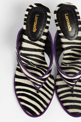 Sandália Gaia Couro Zebra Sandal Larroudé