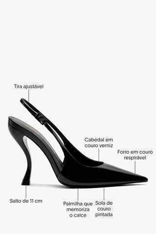 Larroudé by Nicolò B.: Slingback Grace Couro Verniz Preto Larroudé x Nicolò Beretta