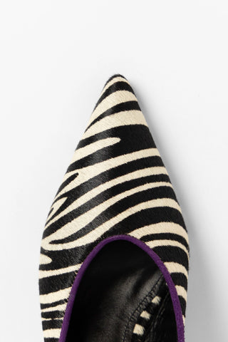 Mule Loulou Couro Zebra Mule Larroudé