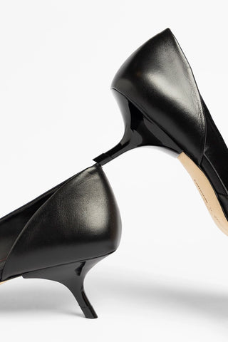 Larroudé by Bruno Frisoni: Scarpin Gigi Couro Preto Pump Larroudé x Bruno Frisoni