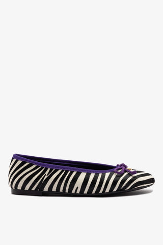 Sapatilha Pavlova Couro Zebra Ballet Larroudé