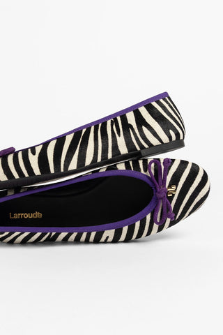 Sapatilha Pavlova Couro Zebra Ballet Larroudé