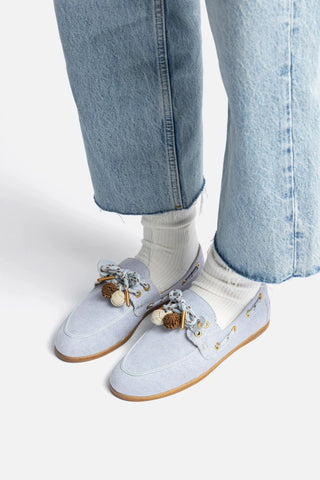 Mocassim Boat Shoe Cyprus Jeans Azul Maya Loafer Larroudé