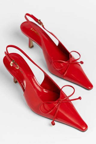 Slingback Bardot Couro Vermelho Pump Larroudé