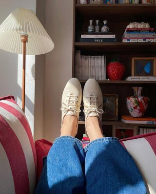 Tênis Liza Couro Off White Oxford Larroudé