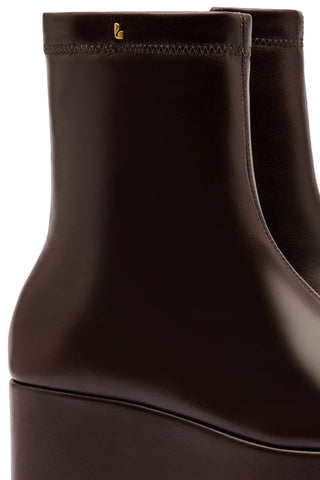 Bota Flatform Dani Couro Marrom Back in Stock Larroudé