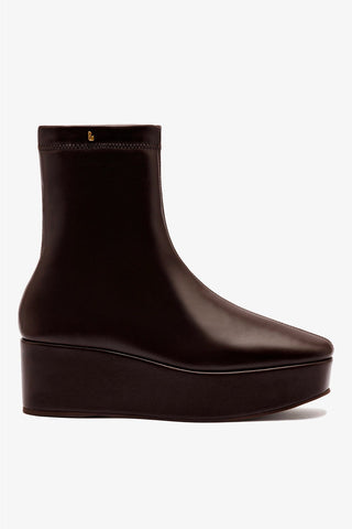 Bota Flatform Dani Couro Marrom Back in Stock Larroudé
