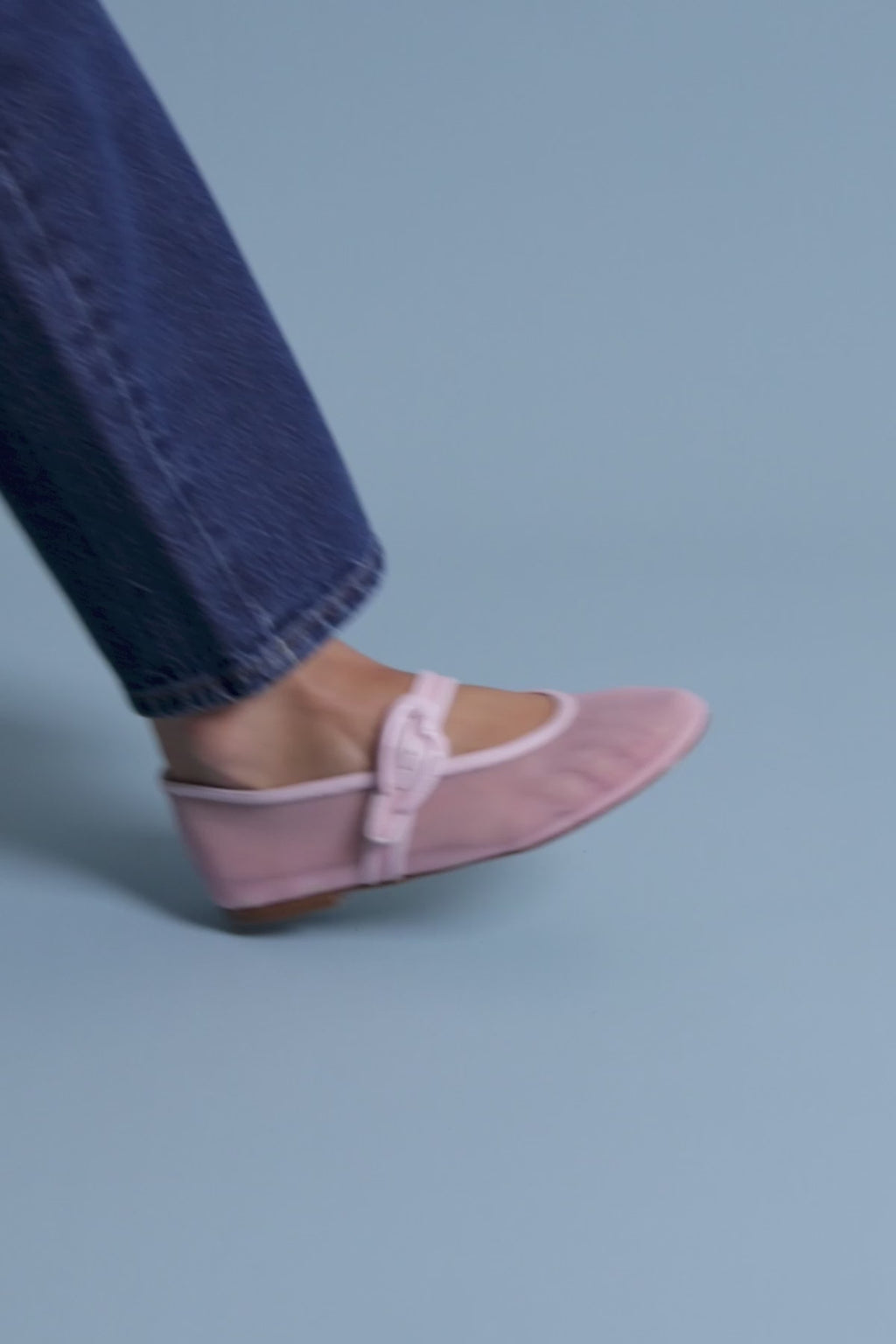Sapatilha Verona Mesh Tela e Couro Rosa Ballerina Larroudé